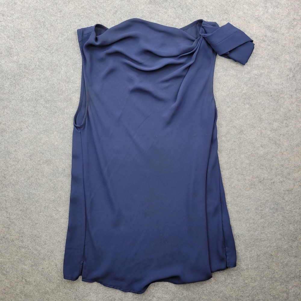 Noir Blouse‎ Womens Small Blue Cowl Neck Sleeveless Woven Polyester Tank Top